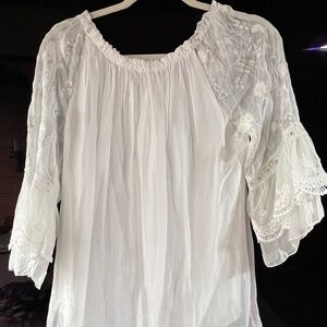 100 percent Silk embroidered bohemian BOHO top - Free Shipping